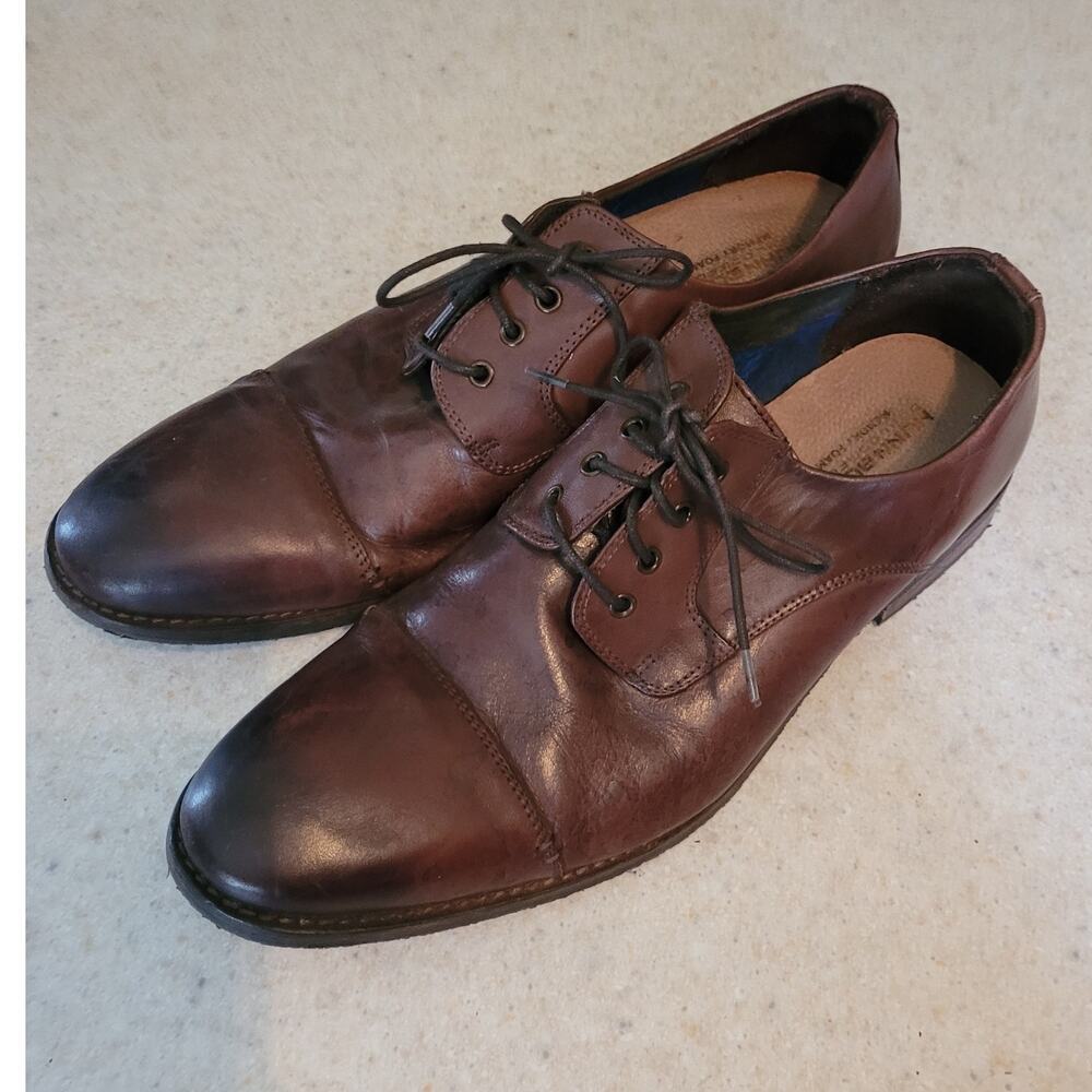 Nunn Bush Mens Leather Dress Shoes 12 Brown Lace Up Comfort Oxford Work Career